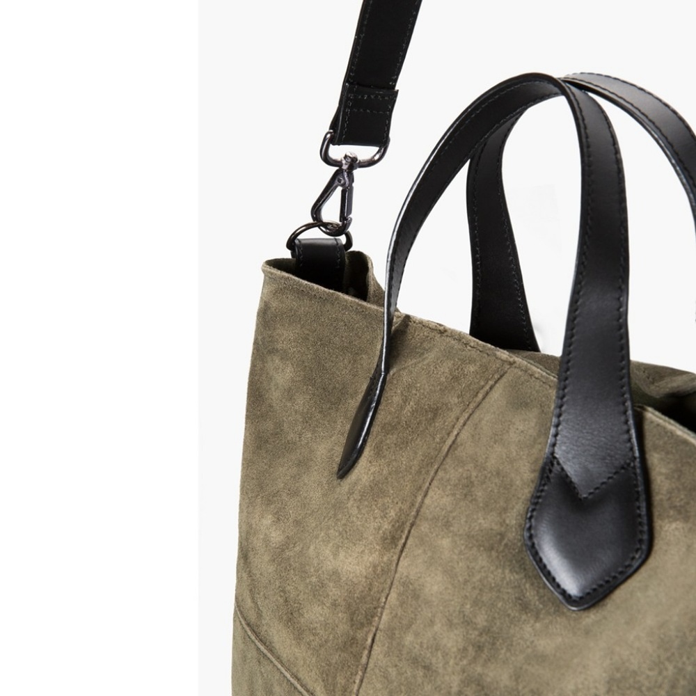 MANGO suede hobo bag